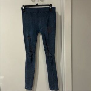 Women's Nikibiki blue distressed leggings